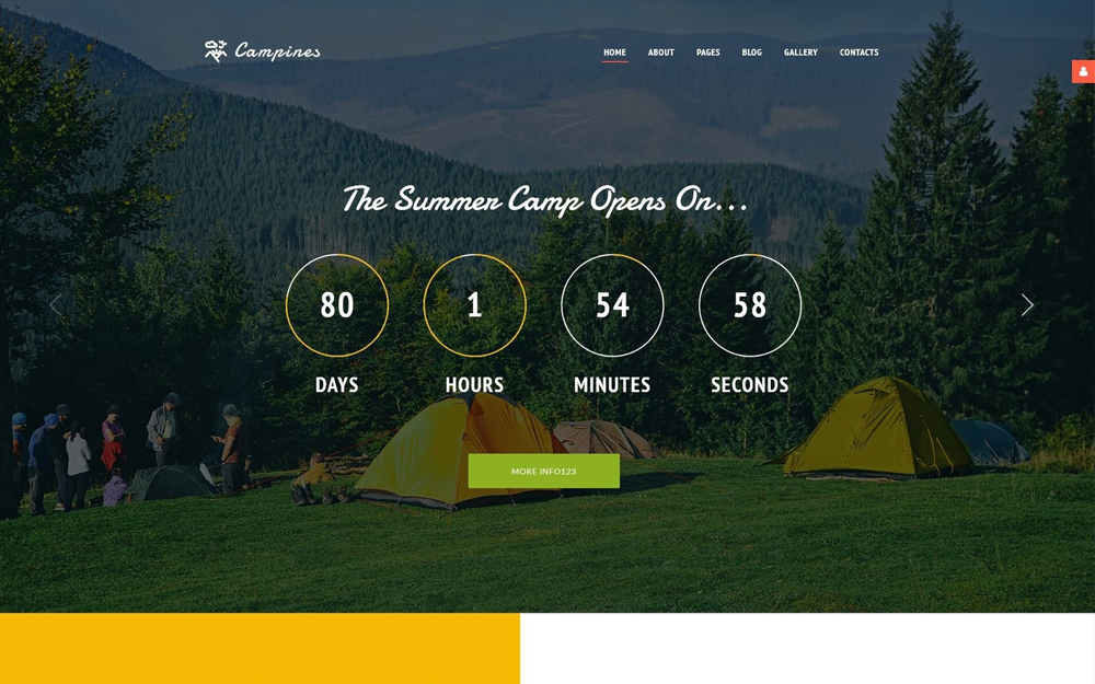 σχεδίαση ιστοσελίδας για κάμπινγκ camping