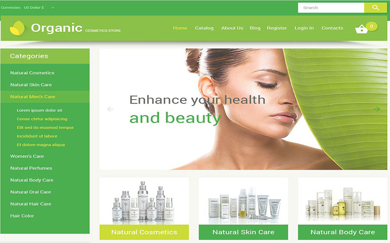 Σχεδίαση eshop ηλεκτρονικού καταστήματος Cosmetics Store