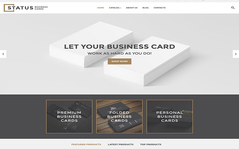 Σχεδίαση και κατασκευή online ηλεκτρονικών καταστημάτων Status Business Cards