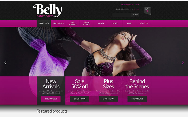 Σχεδίαση και κατασκευή online ηλεκτρονικών καταστημάτων Belly Dance Dress Shop